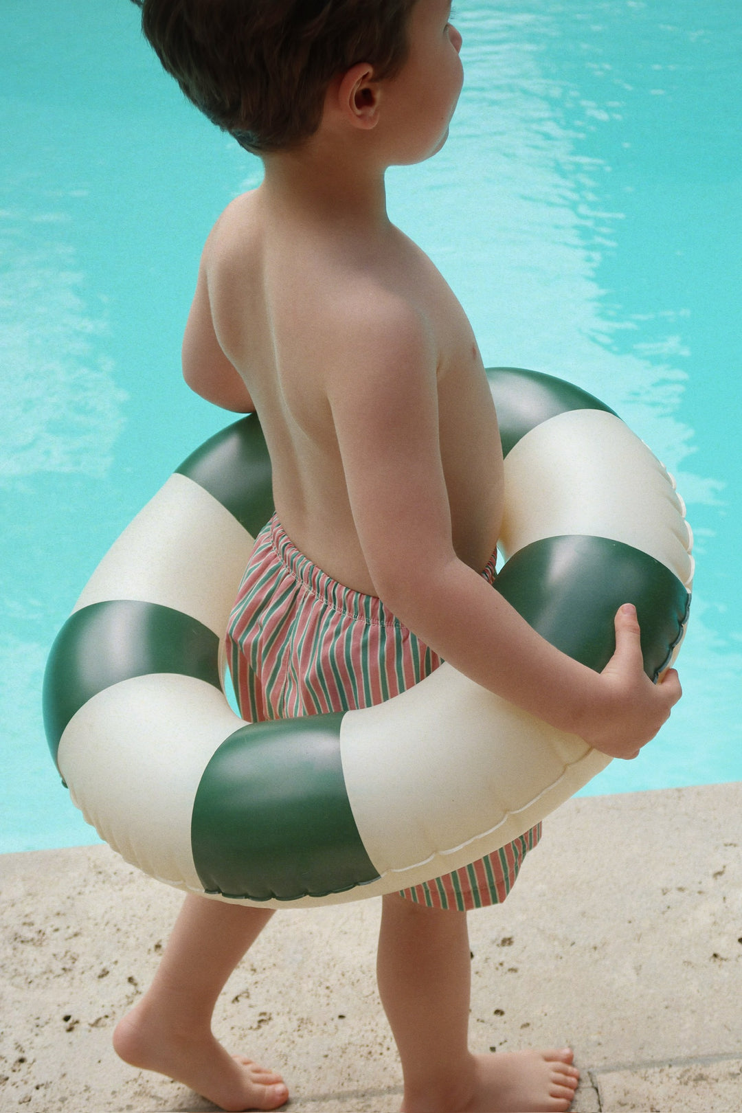JUNIOR SWIM RING green stripe